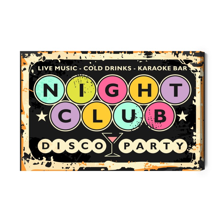 Obraz Na Płótnie Napisy W Klubie Retro Disco