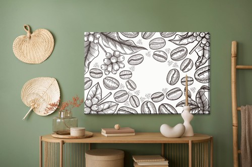 Obraz Na Płótnie Rysowanie Ziaren Kawy