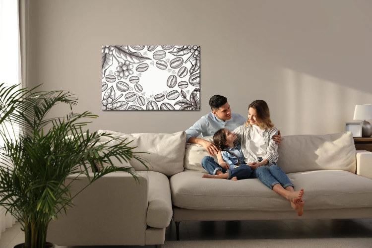 Obraz Na Płótnie Rysowanie Ziaren Kawy