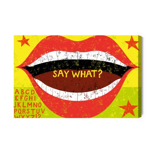 Obraz Na Płótnie Czerwone Usta W Stylu Retro