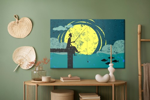 Obraz Na Płótnie Nocne Wędkowanie