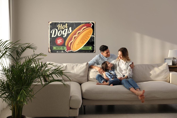 Obraz Na Płótnie Hot Dogi W Stylu Vintage