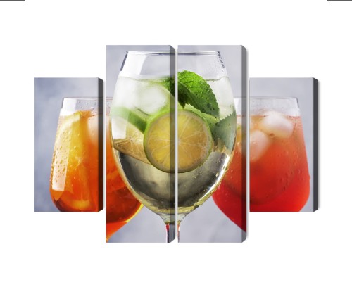 Obraz Wieloczęściowy Zestaw Letnich Koktajli