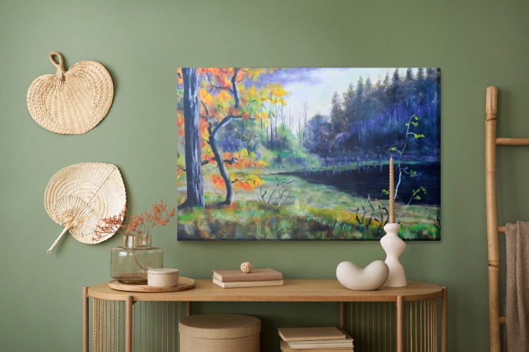 Obraz Na Płótnie Jesienny Las O Wieczornej Porze