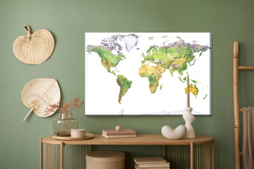 Obraz Na Płótnie Mapa Fizyczna Świata