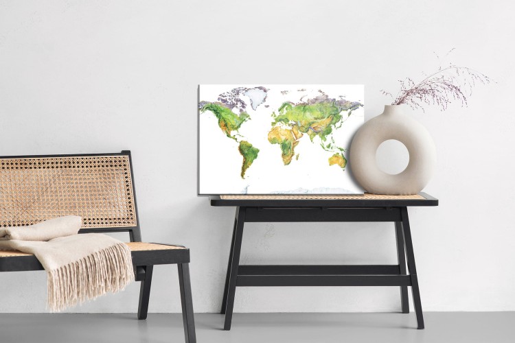 Obraz Na Płótnie Mapa Fizyczna Świata