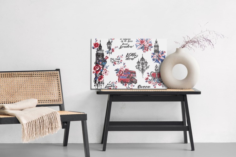 Obraz Na Płótnie Londyńskie Symbole I Kwiaty