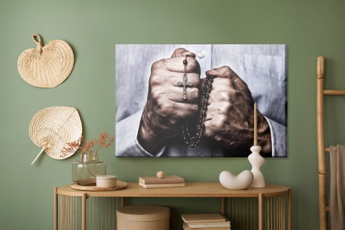 Obraz Na Płótnie Ręce Trzymające Różaniec