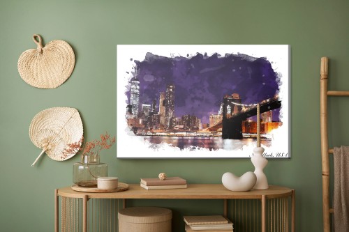 Obraz Na Płótnie Most Brookliński W Abstrakcyjnym Wydaniu