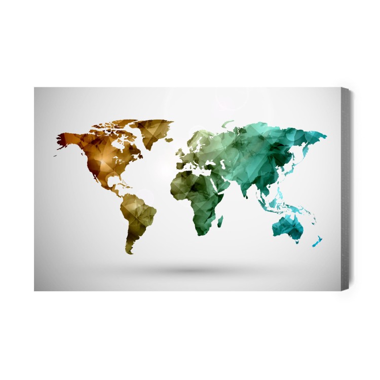 Obraz Na Płótnie Kolorowa Mapa Z Efektem 3D