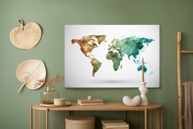 Obraz Na Płótnie Kolorowa Mapa Z Efektem 3D