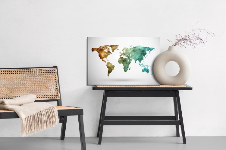 Obraz Na Płótnie Kolorowa Mapa Z Efektem 3D