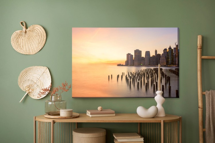 Obraz Na Płótnie Zachód Słońca W Nowym Jorku