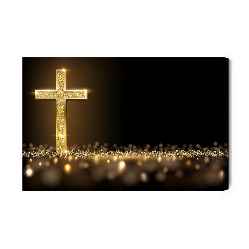 Obraz Na Płótnie Złoty Krzyż