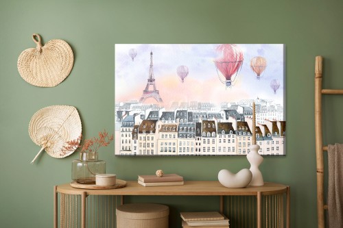 Obraz Na Płótnie Balony Latające Nad Paryżem