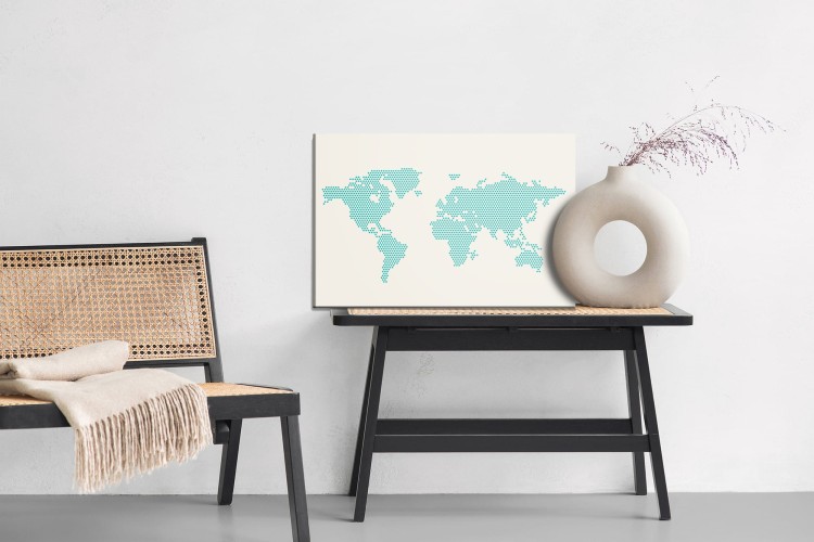 Obraz Na Płótnie Mapa Świata Z Kropek