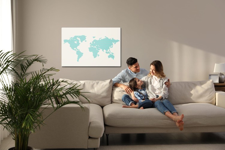 Obraz Na Płótnie Mapa Świata Z Kropek