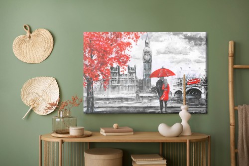 Obraz Na Płótnie Zakochani Podziwiający Londyn