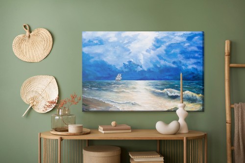 Obraz Na Płótnie Ciemne Chmury Nad Morzem