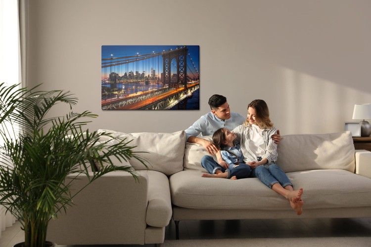 Obraz Na Płótnie Nocny Widok 3D Na Manhattan Bridge