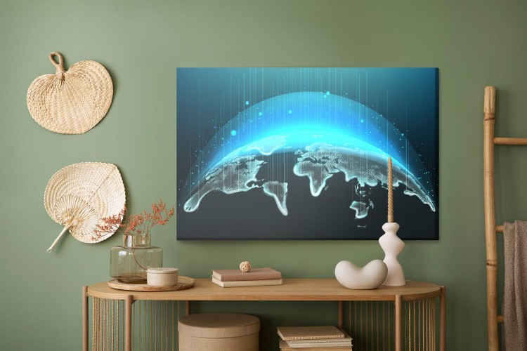 Obraz Na Płótnie Modernistyczna Mapa Świata 3D