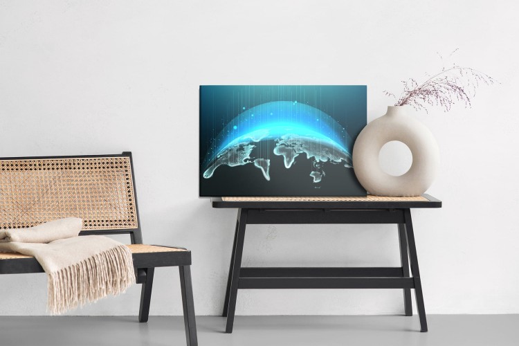 Obraz Na Płótnie Modernistyczna Mapa Świata 3D