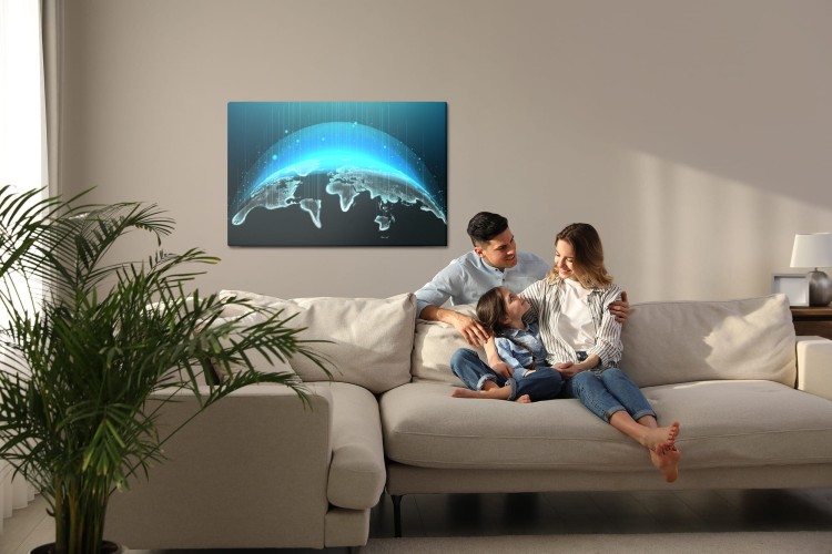 Obraz Na Płótnie Modernistyczna Mapa Świata 3D