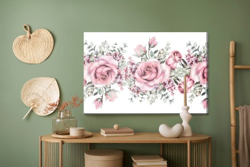 Obraz Na Płótnie Kwiaty Róż Malowane Akwarelą