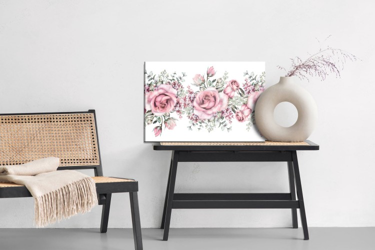 Obraz Na Płótnie Kwiaty Róż Malowane Akwarelą