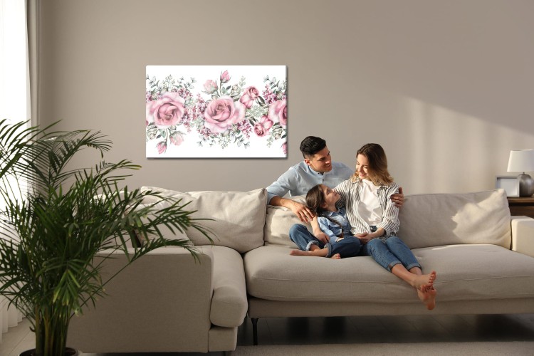 Obraz Na Płótnie Kwiaty Róż Malowane Akwarelą