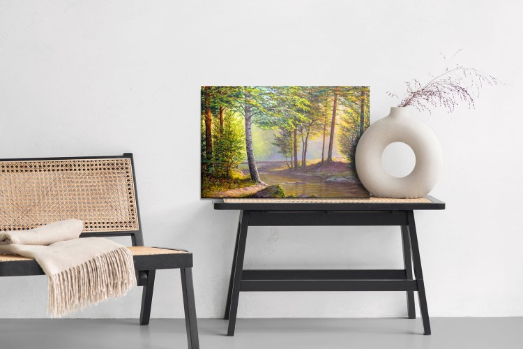 Obraz Na Płótnie Rzeka W Letnim Lesie