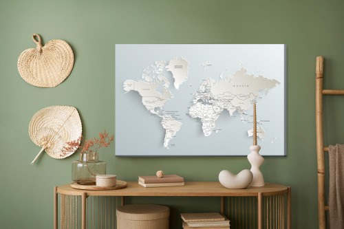 Obraz Na Płótnie Mapa Świata Z Efektem 3D