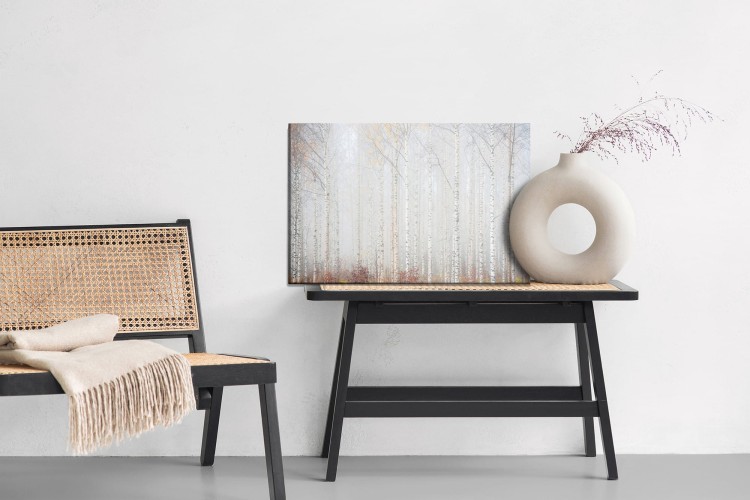 Obraz Na Płótnie Brzozowy Las We Mgle