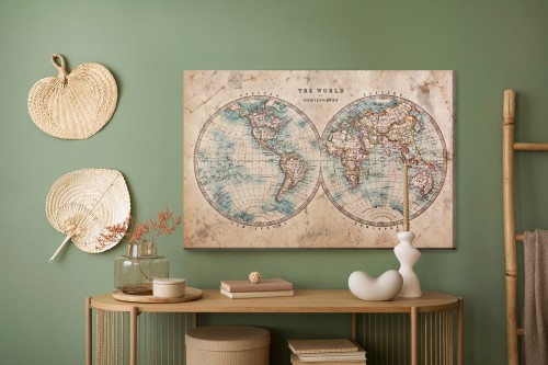 Obraz Na Płótnie Stara Mapa Świata W Stylu Retro