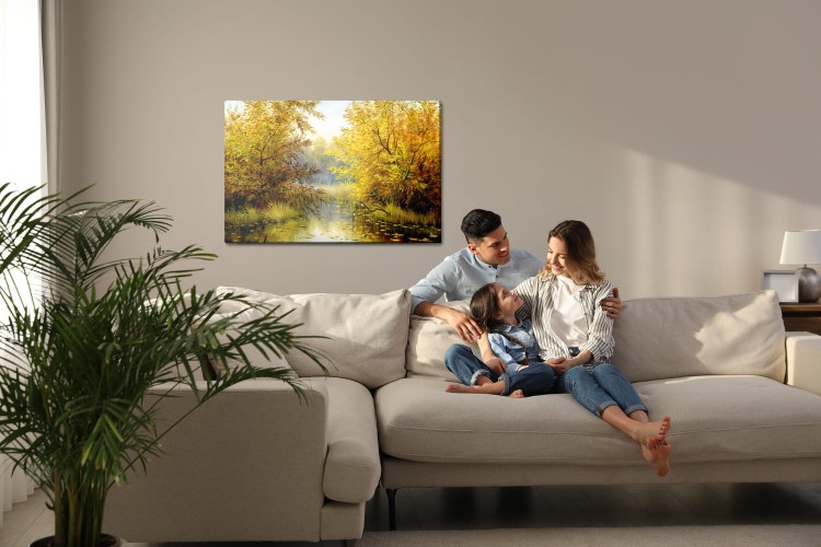 Obraz Na Płótnie Jesienny Pejzaż Z Jeziorem