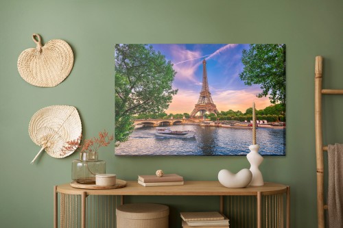 Obraz Na Płótnie Widok Na Sekwanę I Wieżę Eiffla
